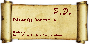 Péterfy Dorottya névjegykártya