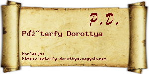 Péterfy Dorottya névjegykártya